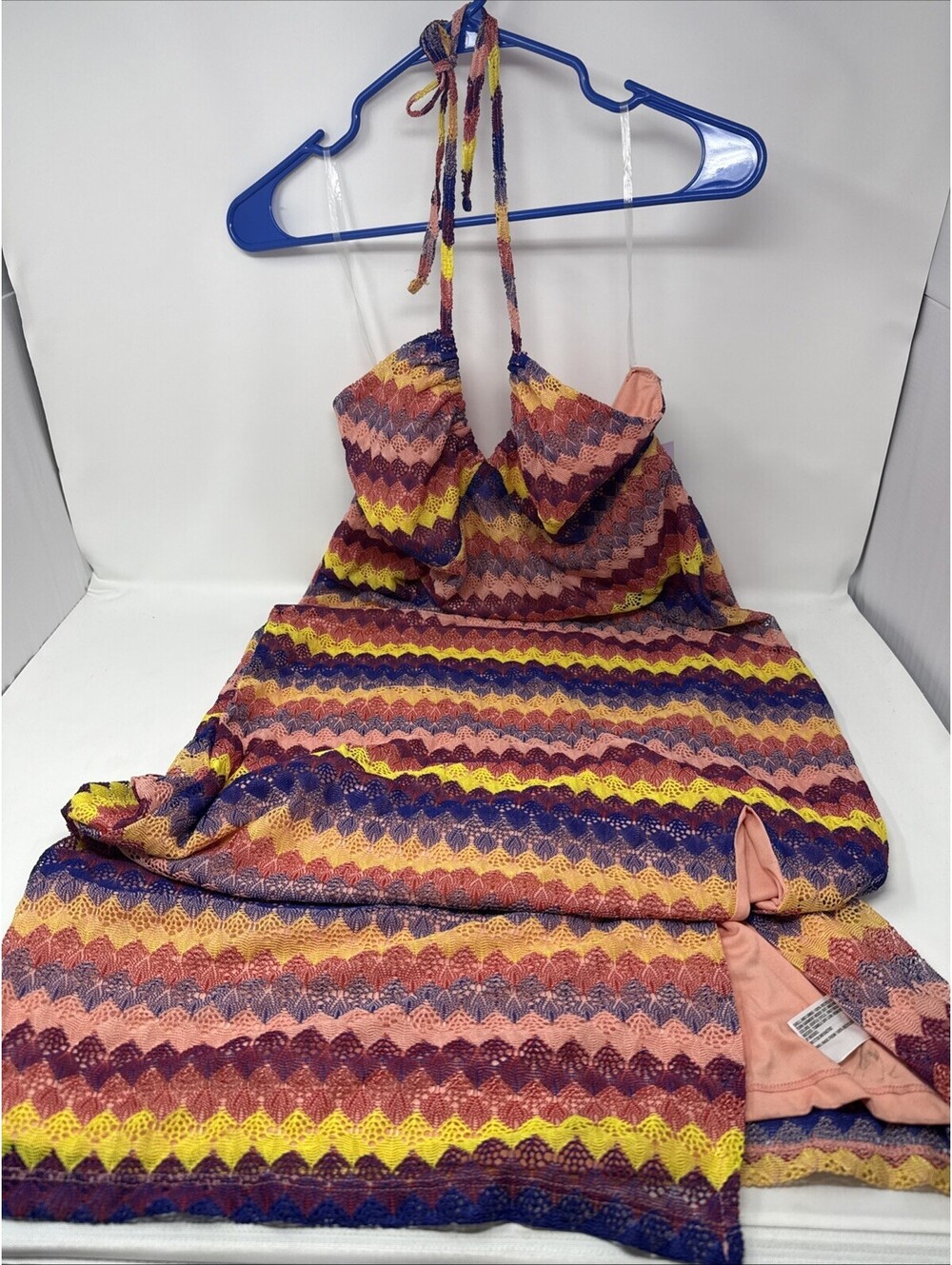 NWT Y2K Wild Fable Knit Halter Dress Womens Size XL Retro Summer